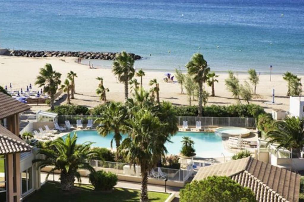 Port Frejus Cap Hermes Vue Mer Et Port Pieds Dans L'Eau Piscine Pkg エクステリア 写真